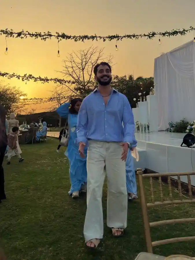 Azure Linen Ease - Elevating Summer Guest Attire