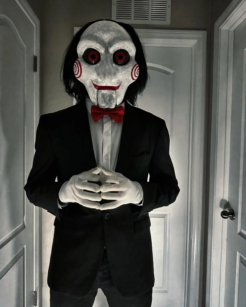 Billy the Puppet Suit with Red Bowtie and White Gloves