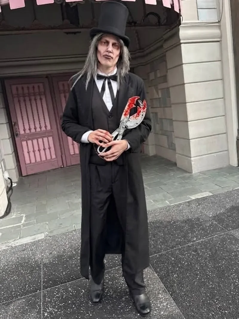 Black Frock Coat with Top Hat and Ribbon Tie