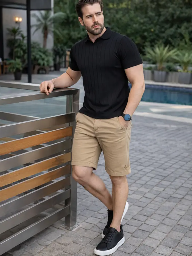 Black Knitted Polo - Elevating the Casual Friday
