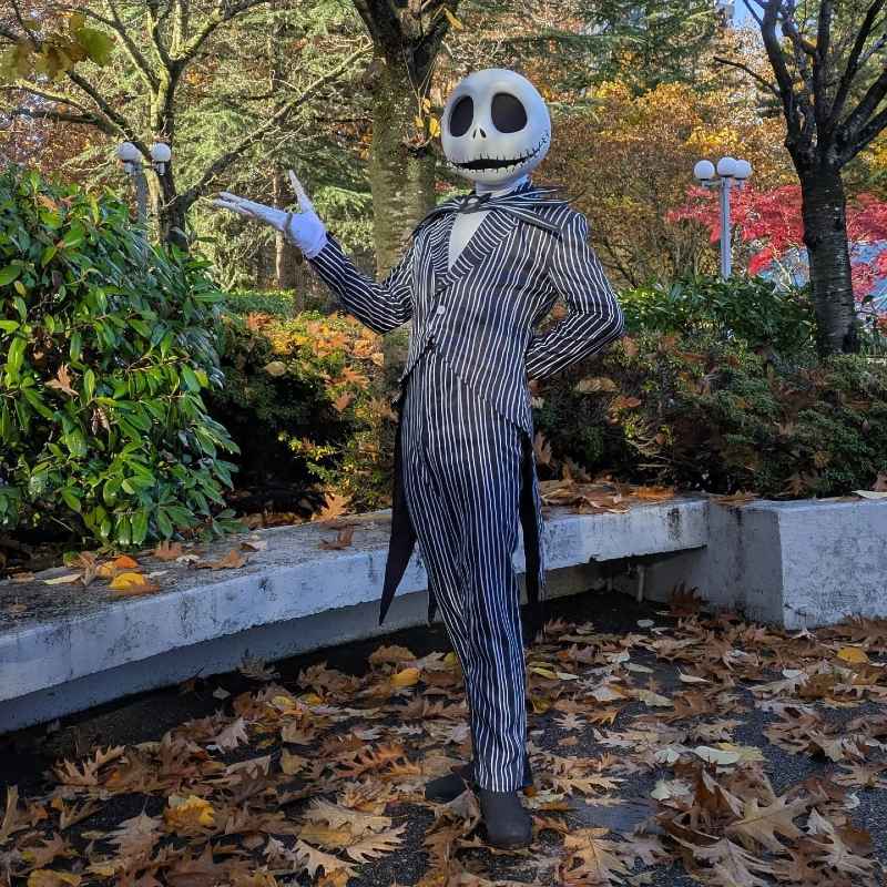 Black Pinstripe Tailcoat Suit with Batwing Bow Tie