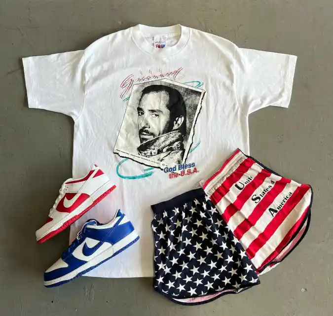 Bold Vintage Americana - Red, White, and Blue Casual Sportswear