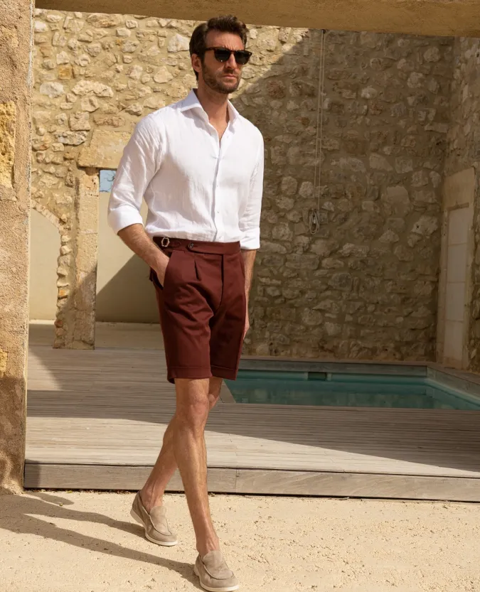 Casual Spiced Red Tailored Shorts - Mastering Weekend Polish