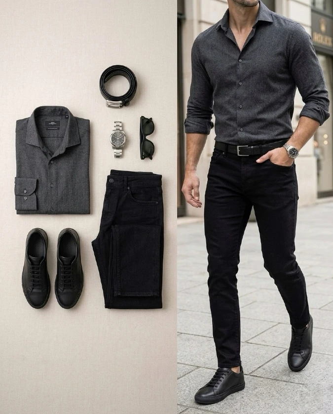 Charcoal Monochrome Urban Utility – A Dark Academia Summer Survival Kit