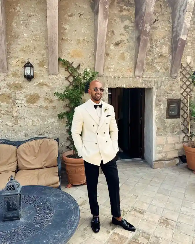 Cream Double-Breasted Soft Tailoring - Elevated Summer Occasion Wear