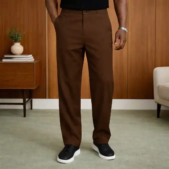 Deep Chocolate Straight-Leg Trousers - Elevating Modern Workwear
