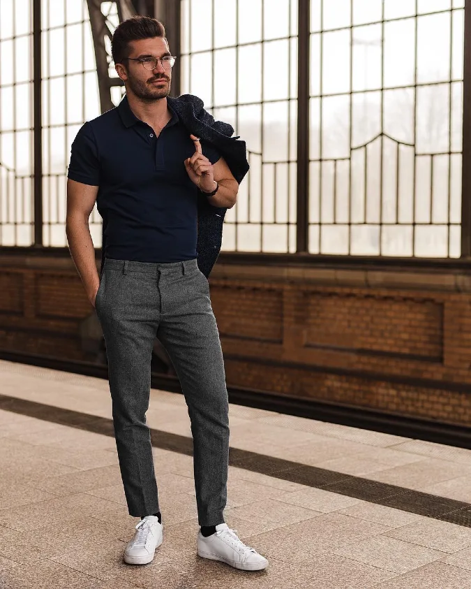 Deep Navy Tailored Office Core - Redefining the Summer Polo Shirt
