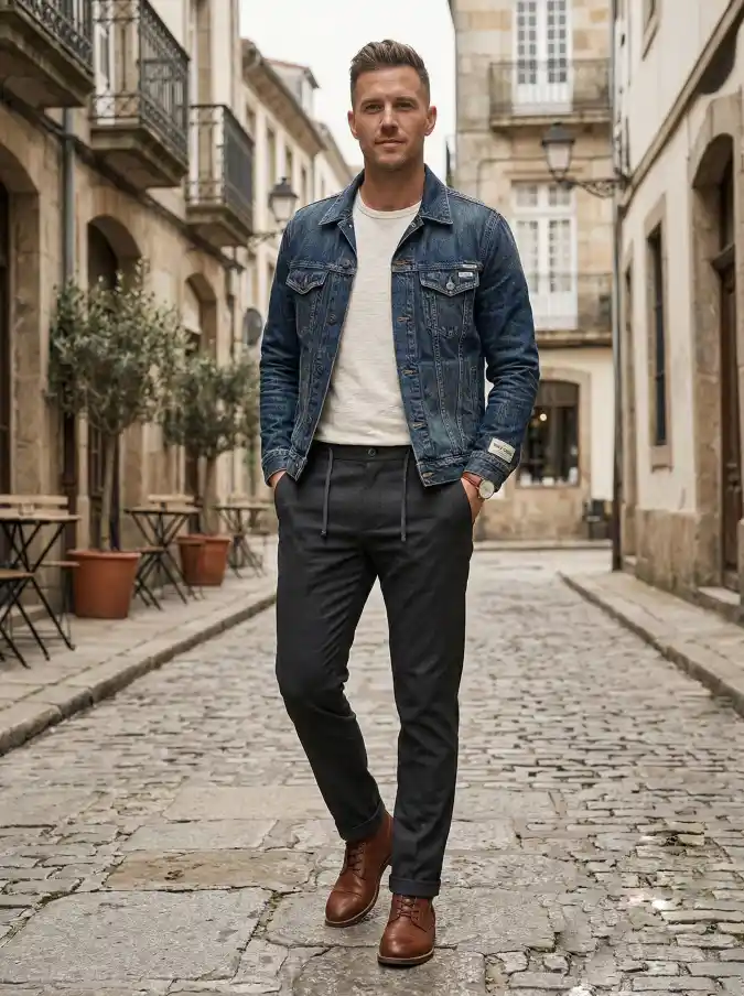 Denim and Charcoal Jogger-Chino Mastering Hybrid City Transit