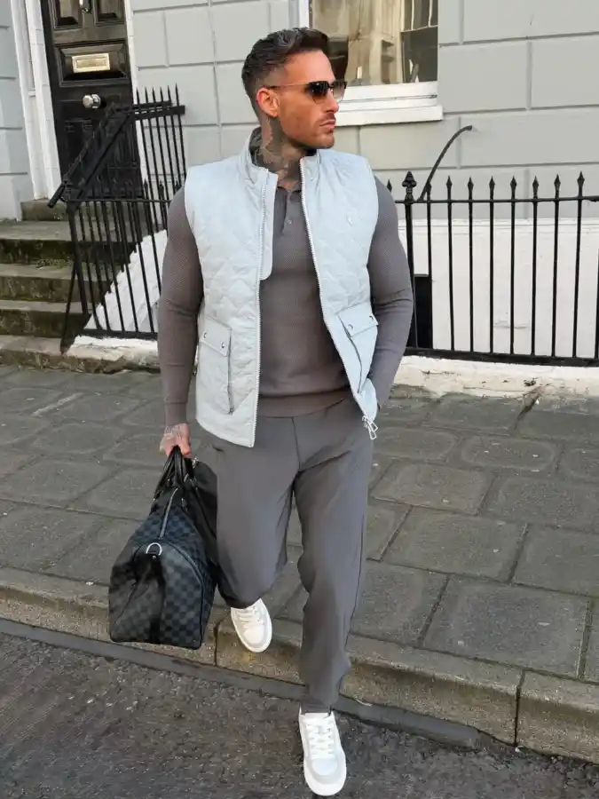 Dove Gray Quilted Vest & Textured Knit Polo - Streamlining the Modern Dad Bod