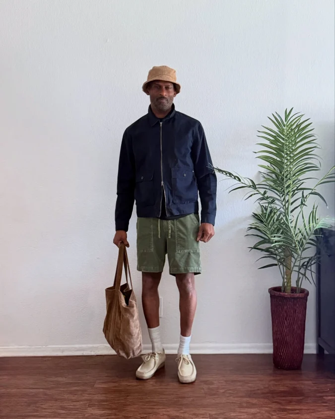 Earth-Toned Relaxed Utility - Elevating Men's Shorts Outfits