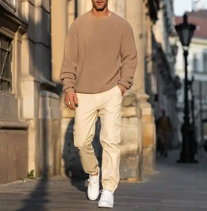 Earthy Knitwear and Relaxed Cargos — Casual Comfort for the Modern Dad Bod