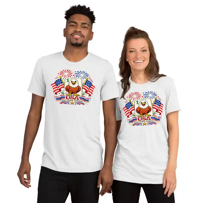 Festive Patriotic White T-Shirt and Dark Denim Combo