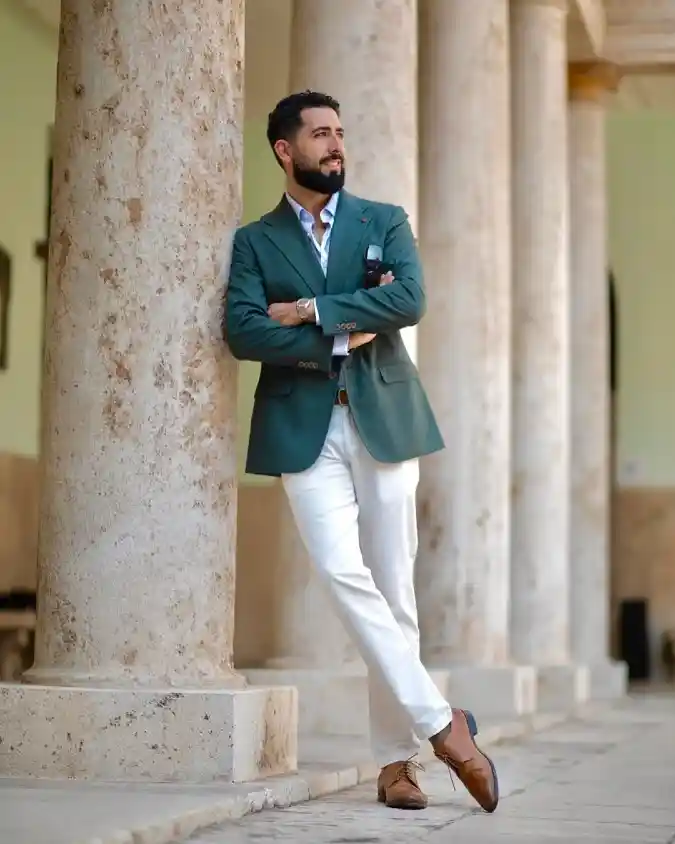 Forest Green Sport Coat & Crisp White Chinos - Mastering the Transitional Commute