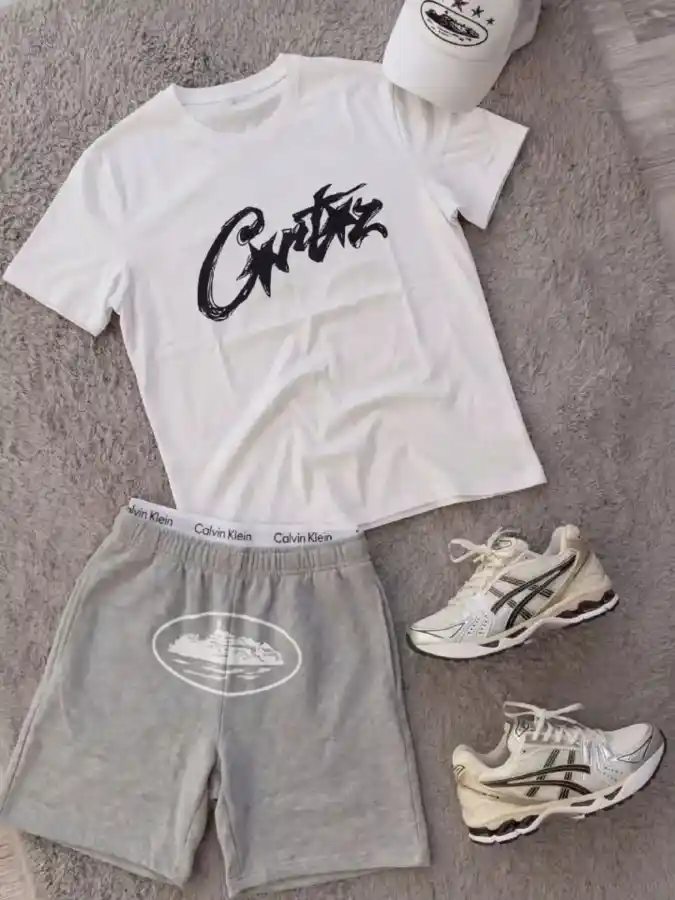 Grey Marled Shorts and Performance Sneakers Grounded Urban Transit Uniform