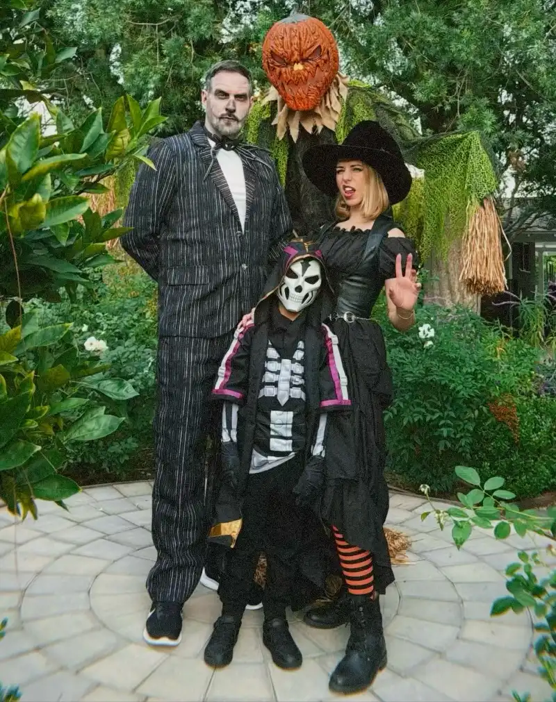 Jack Skellington Family with Pinstripe Suit and Witch Dress