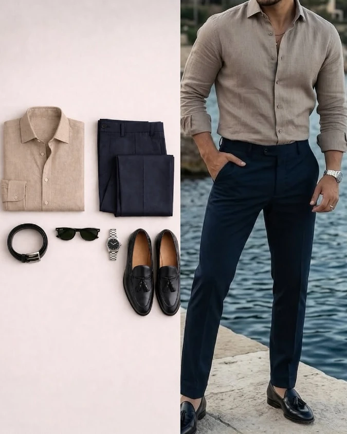 Linen Shirt and Chinos Combo - Elevating Office Summer Wear
