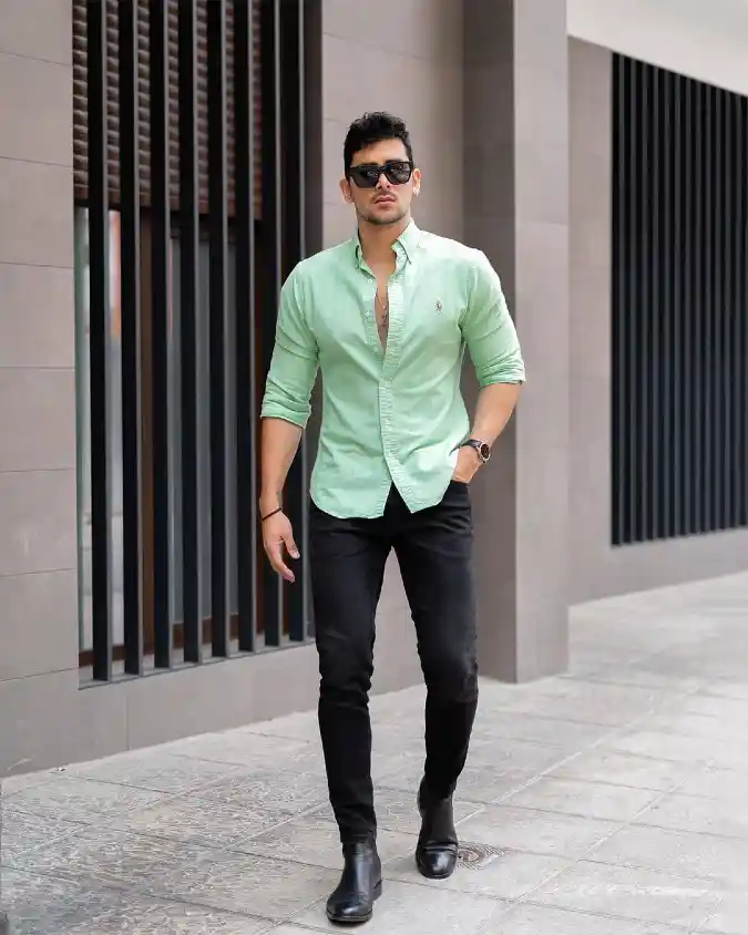 Mint Green Linen & Sleek Charcoal - Elevating Casual Friday