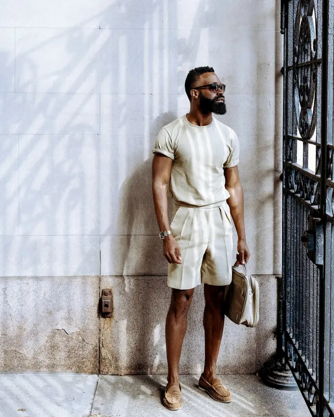 Monochromatic Beige Tailored Set - Elevated Summer City Commuting