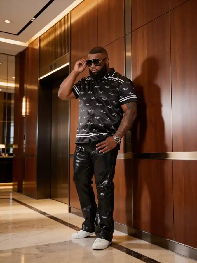 Monochrome Leather and Satin - Elevating Tall Urban Streetwear