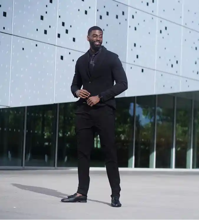 Monochrome Onyx Tailored Suit - Commanding Executive Core