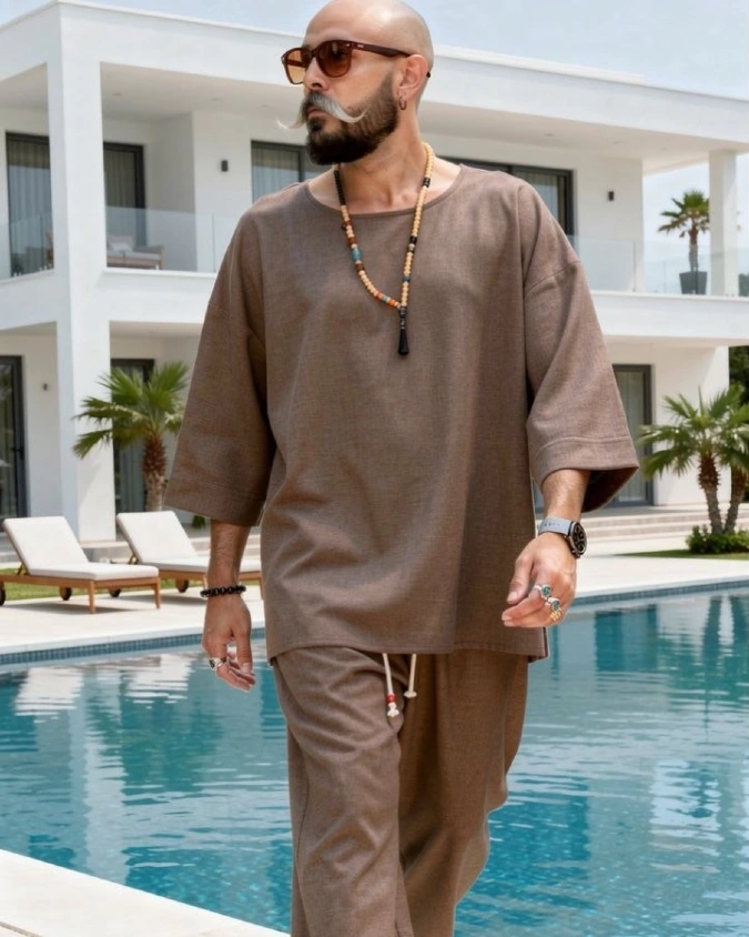 Monochrome Terracotta Woven Co-Ord Set – The Ultimate Free-Spirited Weekend Escape Look