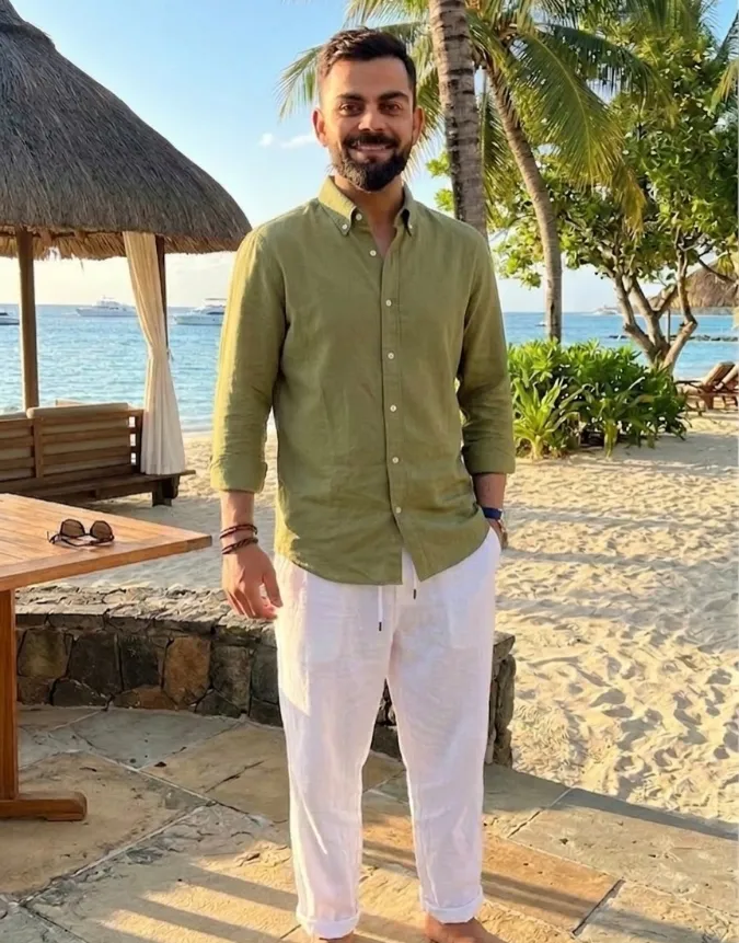 Moss Green Relaxed-Fit Linen Pairing – Defining Beachfront Chic