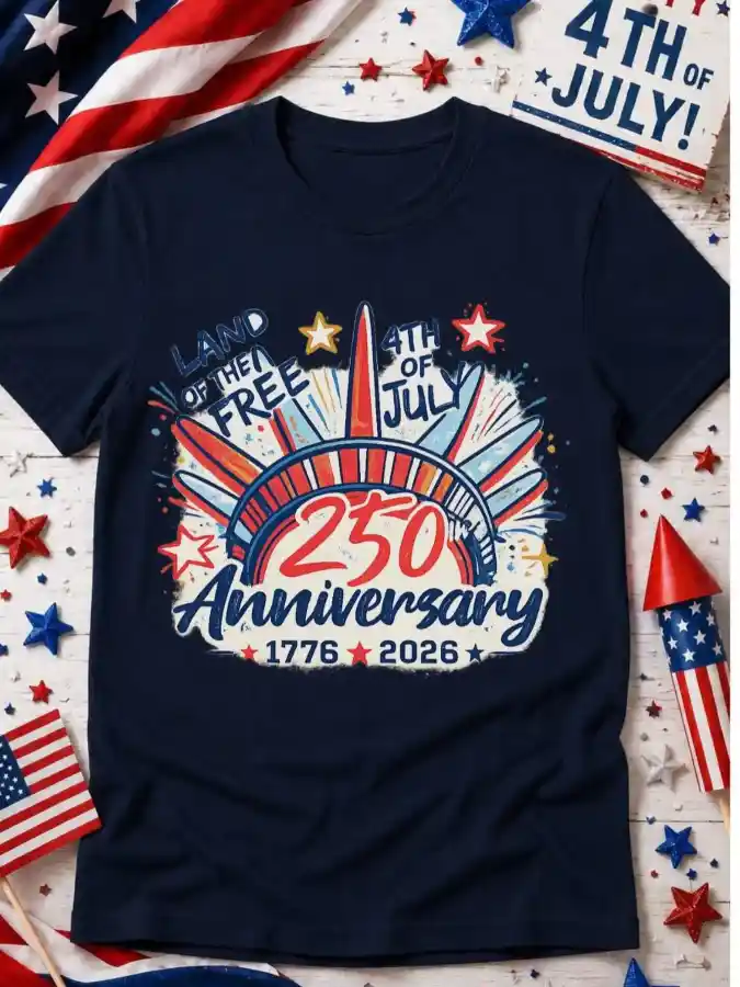 Navy Graphic Tee - Festive Fourth of July Casual