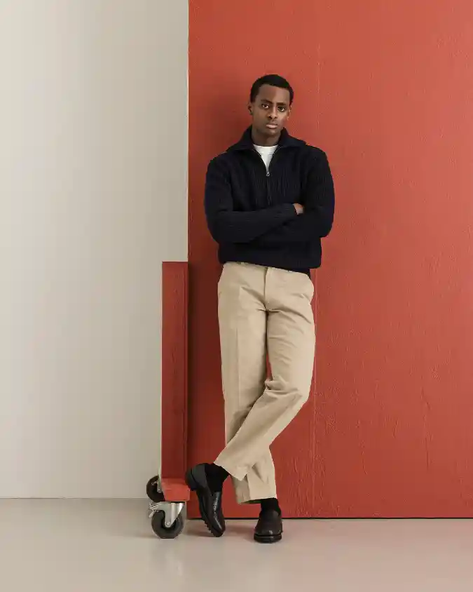 Navy Knitwear & Khaki Chinos Foundations for Modern Daily Wear