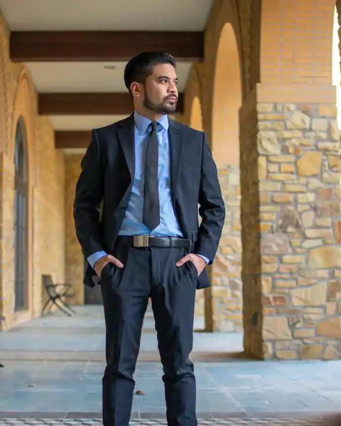 Navy Suit and Crisp Blue Shirt - Navigating The Heat In Style