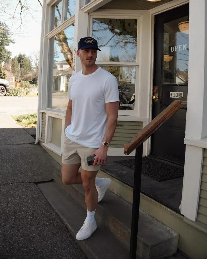 Neutral Beige Relaxed Basics - Proving Men's Shorts Are Stylish