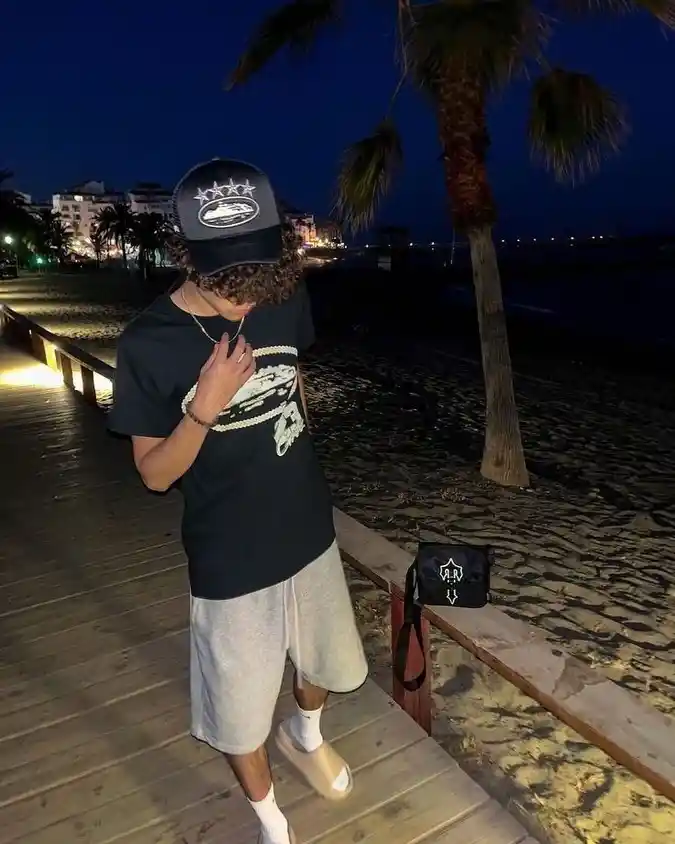 Night Beach Stroll, Earth Tones, Relaxed Streetwear - Proof Guys Can Look Cool in Sweats This Summer
