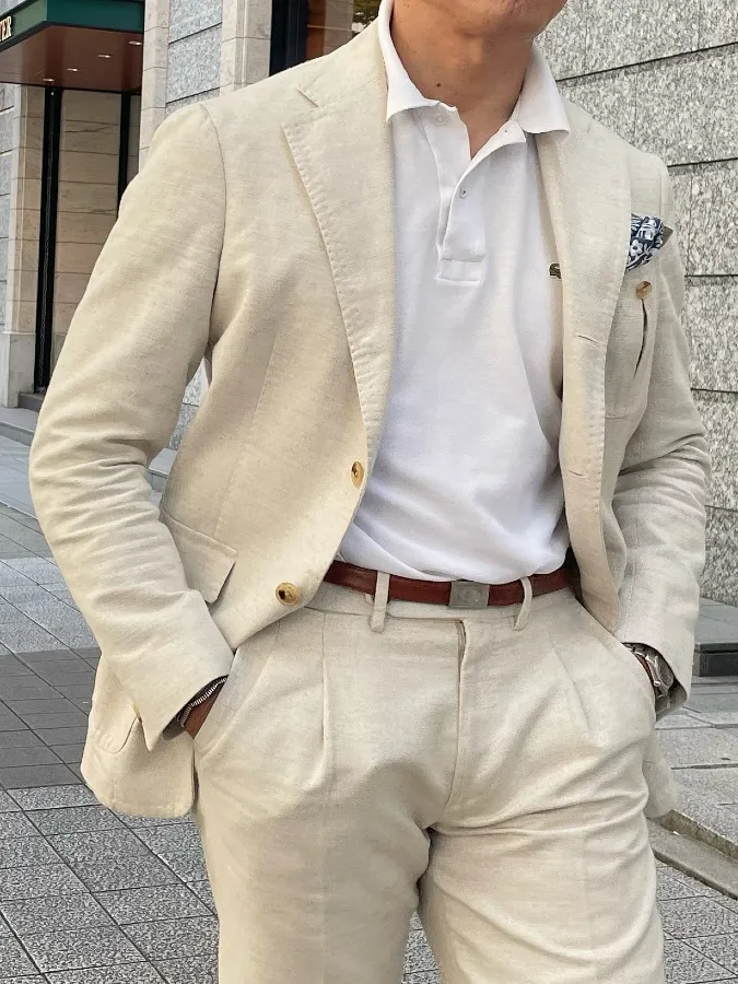 Oatmeal Linen Suit – Elevated, Breathable Sharpness for Urban Life