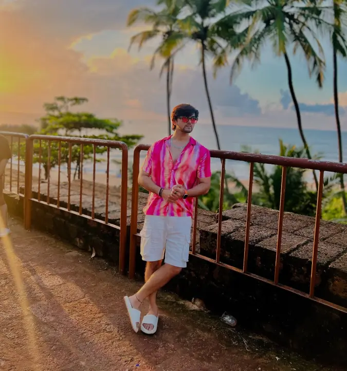 Pink Tie-Dye Cuban Collar Shirt and White Cargo Shorts - Effortless Beach Vacation Essentials