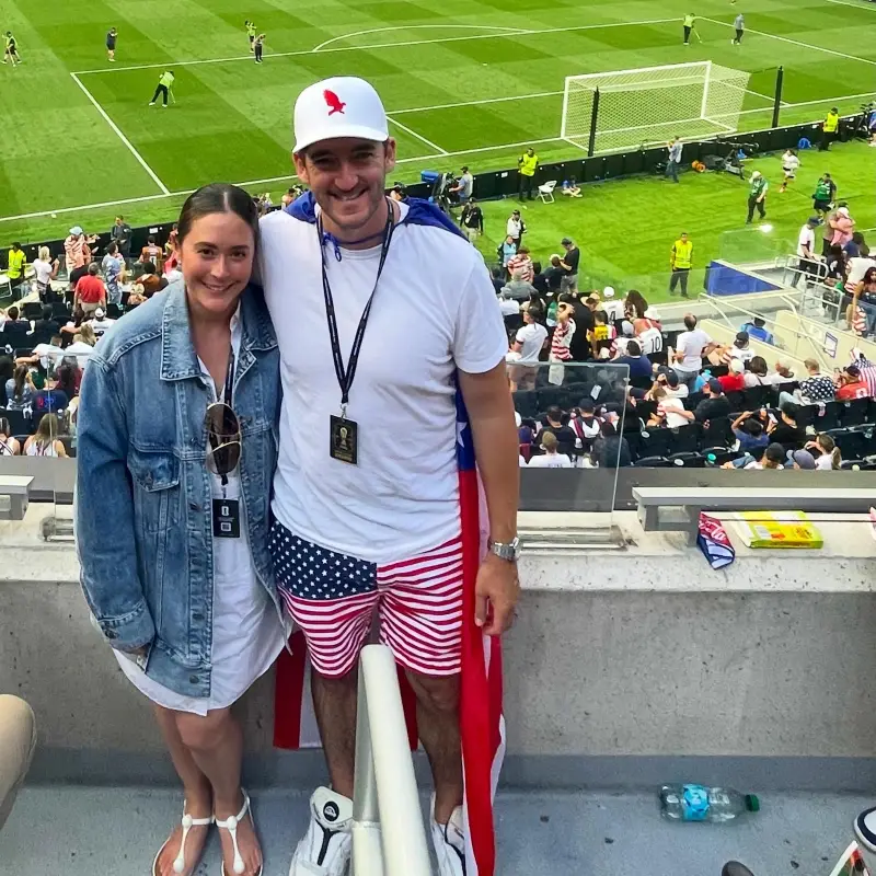 Plain White Tee with American Flag Shorts and White Trainers