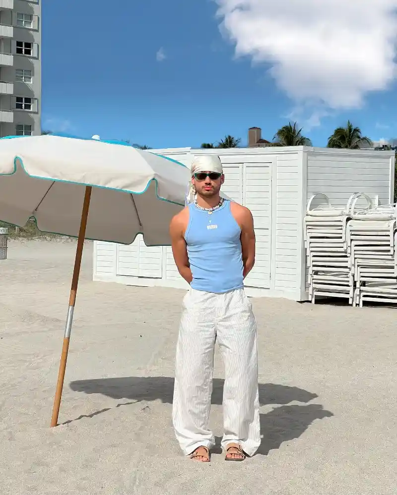 Powder Blue Tank & Relaxed Resort Trousers – Elevated Beachside Summerwear