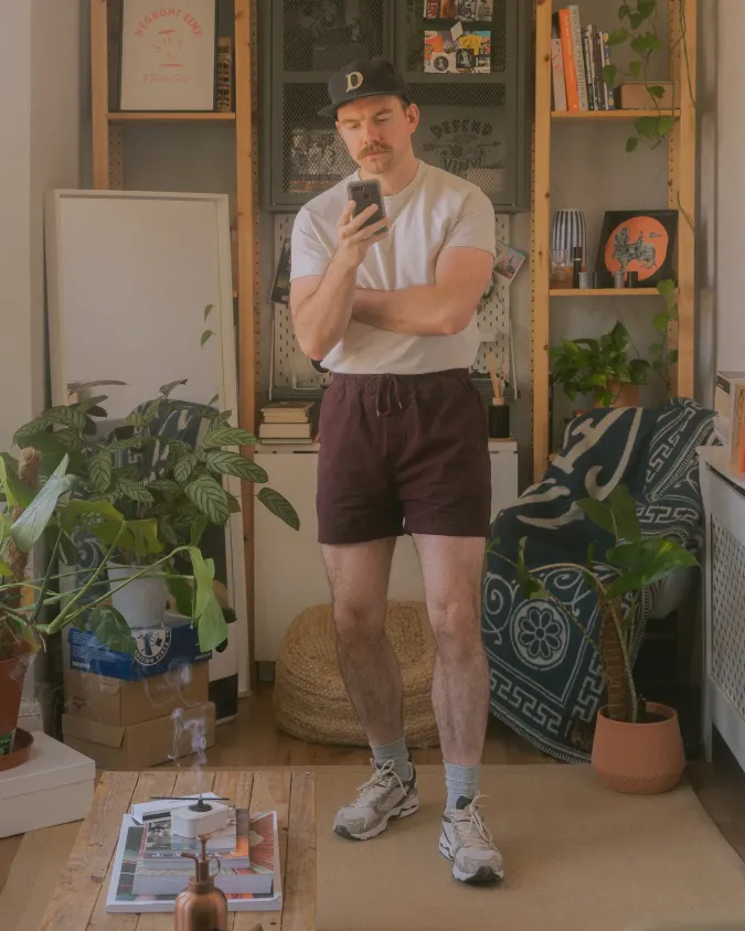 Relaxed Burgundy and White Weekend Casual - Elevating Everyday Shorts
