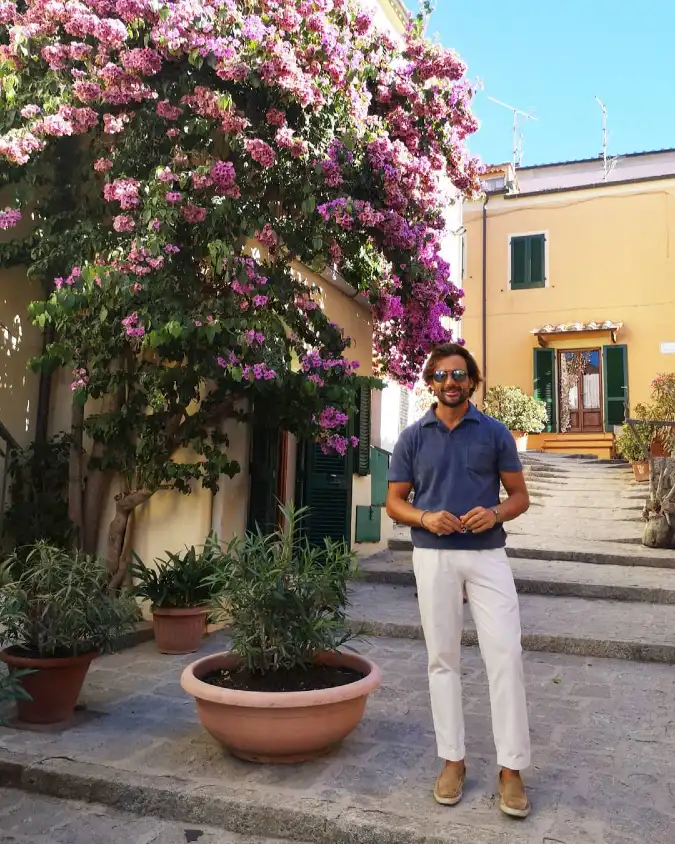 Relaxed Navy and White Resort Wear - Redefining Summer Loafer Sophistication