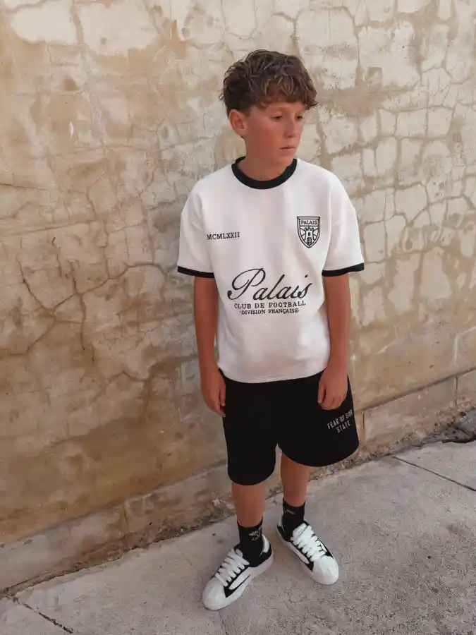 Retro-Athletic Vibes The Palais Football Club Tee in Black and White