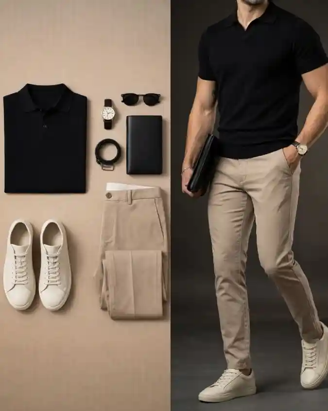 Sandstone & Onyx Performance Casual — Mastering the Hybrid Workday