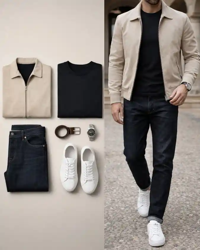Sandstone Suede & Deep Indigo Denim — Navigating the Modern Hybrid Workday