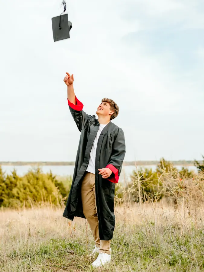 Tan Chinos and White Tee - Creating Memorable Graduation Simplicity