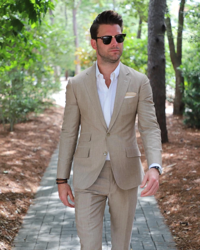 Tan Linen Suit Effortless Summer Sharpness