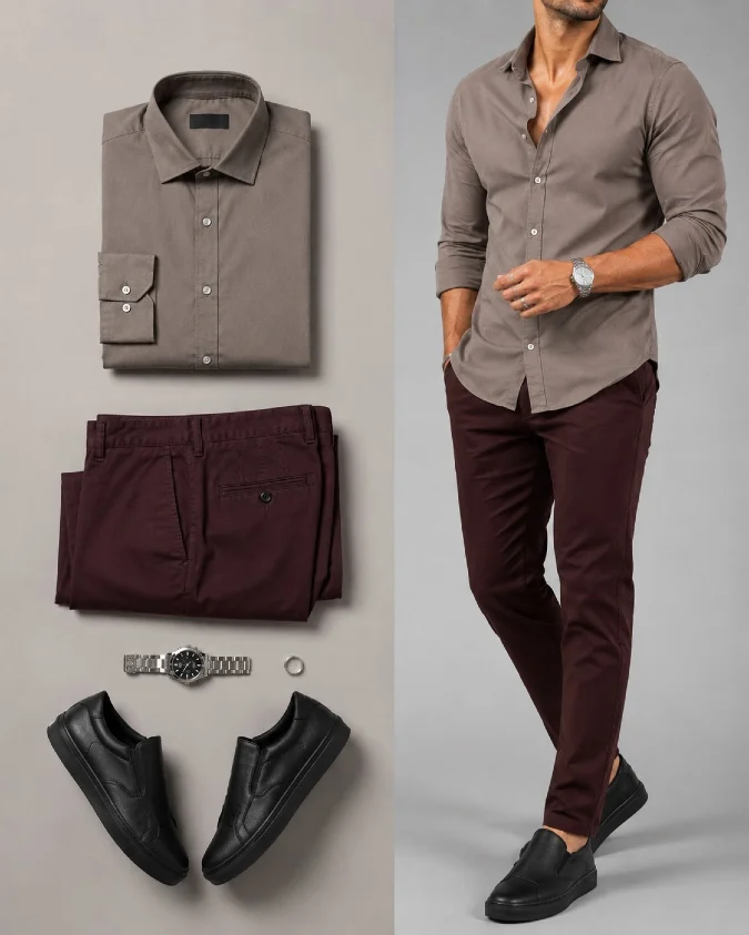 Taupe Poplin & Spiced Burgundy Chinos - Surviving the Hybrid Workweek