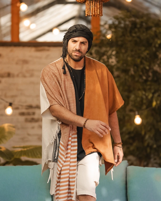 Terracotta Poncho Layering - Earthy Summer Freedom