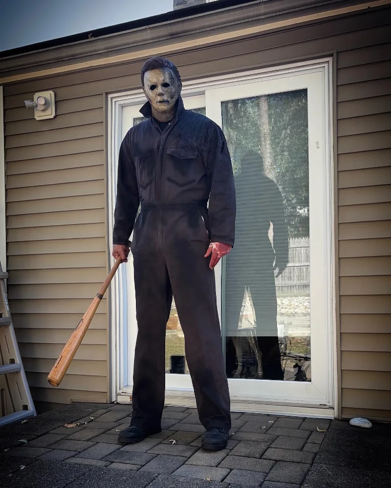 Weathered Michael Myers Coveralls with Baseball Bat