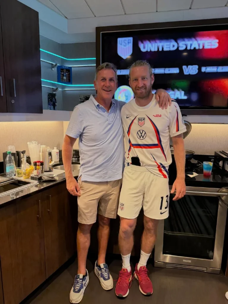 White USA Training Jersey with Matching Shorts and Magenta Sneakers