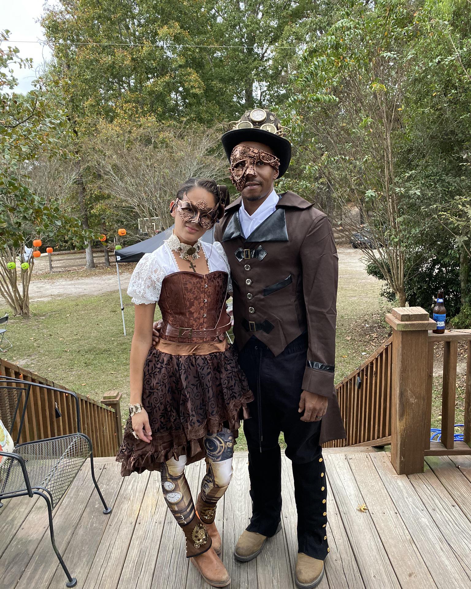 Steampunk Tailcoat with Copper Mask and Top Hat